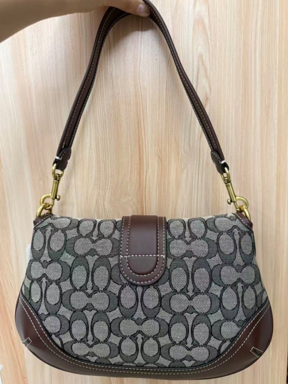COACH Soho Bag Signature Jacquard Shoulder Bag CJ814 Brown Multi NEW - Picture 2 of 6
